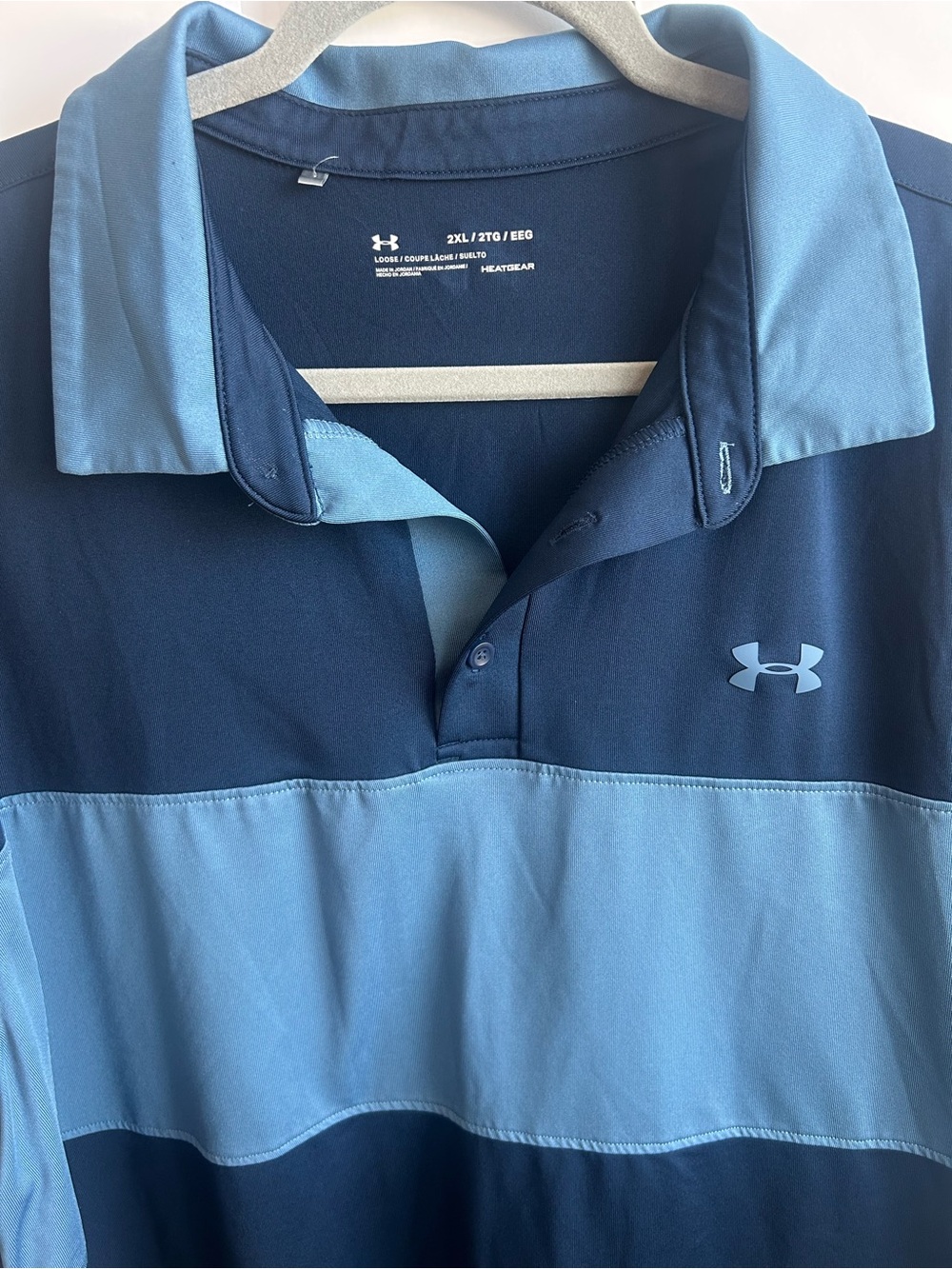 XXL Under Armour Men's Navy and Light Blue Performance Polo - Picture 2 of 5